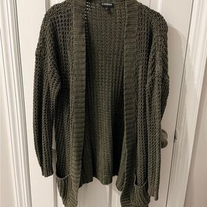 Express Women's Olive Green Cardigan